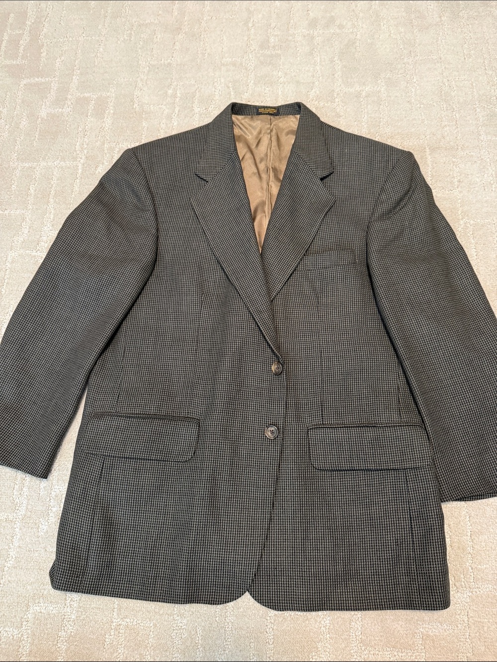 Oscar de la Renta Gray Micro-Check Sport Coat